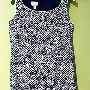 Talbots 14W Women’s Sleeveless Patterned Dress Back Zip